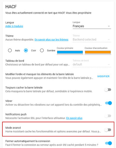 Mode avancé